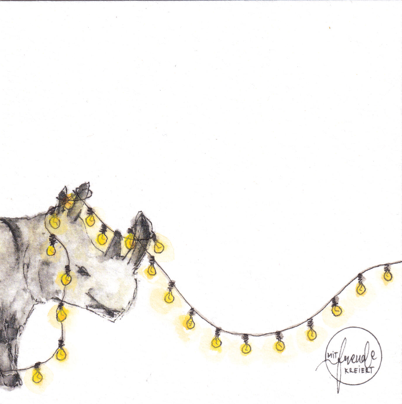 Bild Nashorn Lichterkette