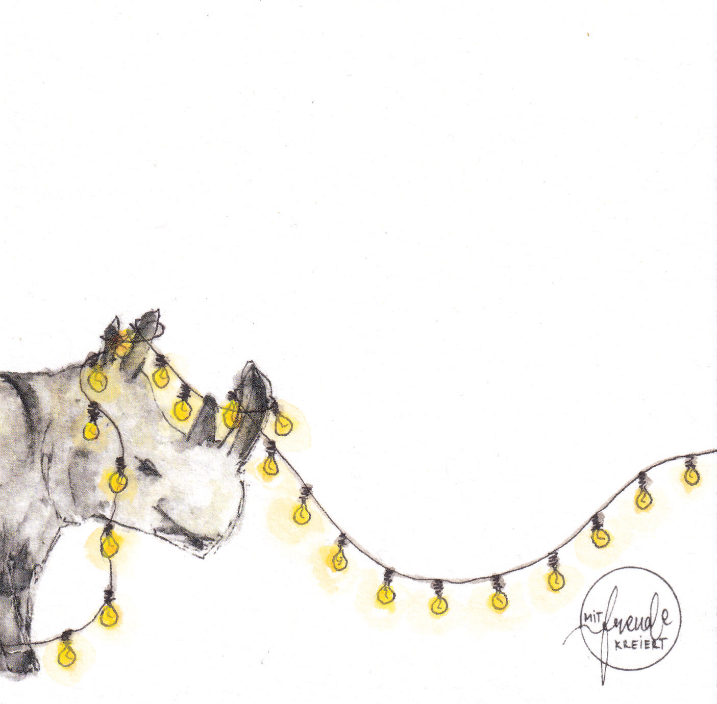 Bild Nashorn Lichterkette